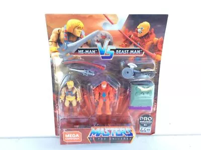 Masters Of The Universe Mega Construx HE-MAN Vs BEAST MAN Figures Pro Builders • $13.95