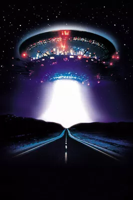 Close Encounters Of The Third Kind Alien Ufo Mothership Over Highway 24x18poster • $24.99