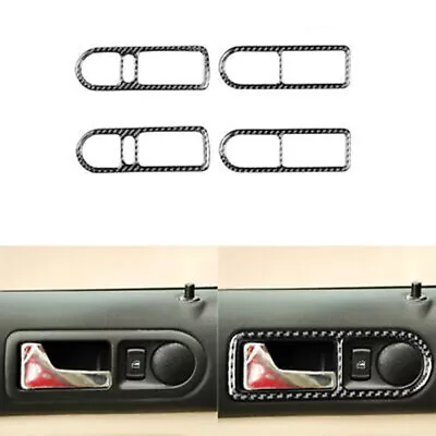 4Pcs Carbon Fiber Door Handle Decorative Cover Trim Type B For VW Golf Mk4 99-04 • $21.59