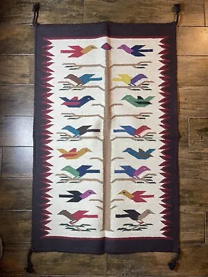 Tree Of Life Wall Hanging Decor Wool 27” X 44” 🥳 Tapestry Navajo YEI Style Rug • £64.33