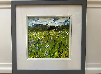 Du Soleil Et Des Fleurs 2024 / Box Framed Original Oil Painting - 33 X 33 / 4cm • £150