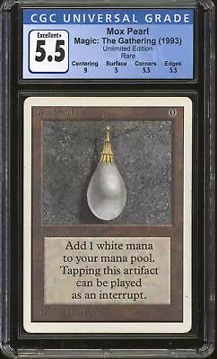 Magic MTG Unlimited Mox Pearl CGC 5.5 LIGHTLY/MODERATELY PLAYED (LP/MP) • $3458.95