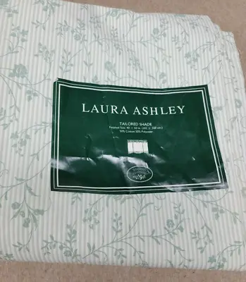 NEW~ LAURA ASHLEY~Set Of 2~Tailored Window Shades 40  Wide X 63  Long Mint/White • $25
