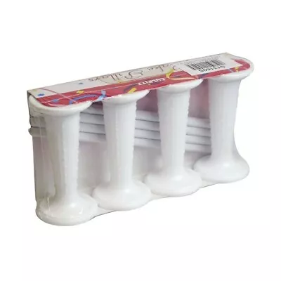 CAKE PILLARS DOWEL Tier WEDDING Supports SET WHITE 3  Decorations PACK OF 4 ! • £7.49