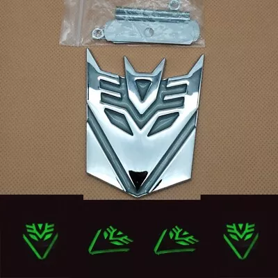 Chrome Metal Grill Transformers Decepticon Logo Badge Mount Front Grille Emblem • $16.99