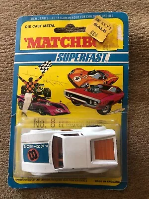 Ex. Rare VTG 1971 1975 Matchbox Superfast No. 8 De Tomaso Pantera New On Card! • $35