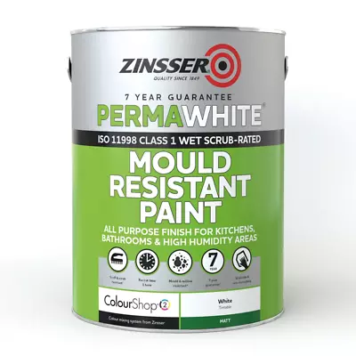 Zinsser Perma White Interior Paint - Matt / Satin / Anti Mould Paint • £20.99