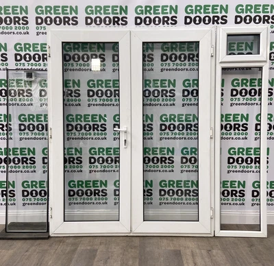 £549.90 • Buy Upvc French Doors White Used Pvc Pvcu Door External Exterior Side Light Used