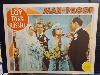 Lobby Card 1938 MAN-PROOF Myrna Loy Rosalind Russell Wed W Pidgeon F Tone MGM • $85