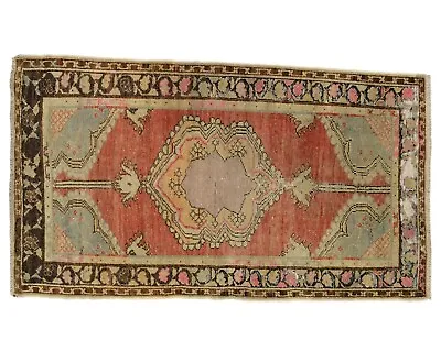 Vintage Turkish Boho Bohemien Moroccan Tribal Southwestern Runner 3x5 Rug Carpet • £160.21