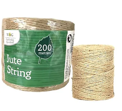 £6.89 • Buy 200m Natural Brown Jute String Rustic Twin Hemp Rope Cord Garden Thread Bundle