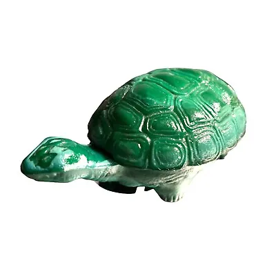 Malachite Glass Turtle Jewelry Trinket Box • $49