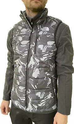 The North Face Men's Hybrid Wadded Puffer Gilet Vest / Black Camo / RRP £100 • £39.99