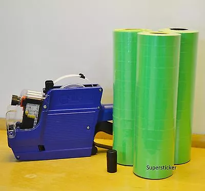 MX-6600 10 Digits 2 Lines Price Tag Gun Labeler +1 Ink + 42 Rolls Green 500 Tags • $34.95