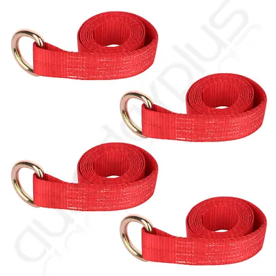 4X 8' Lasso Straps Wrecker Car Hauler Tow Dolly Tire Wheel Tie Down Strap Red • $27.99