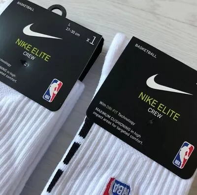 Nike DRI-FIT Elite NBA 19 Basketball Socks US 8 - 12 Large 2 Pairs • $18.99