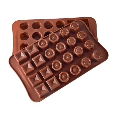 Assorted 24 Chocolate Silicone Mould - Candy Brownie Icing Fondant Truffle • £4.49