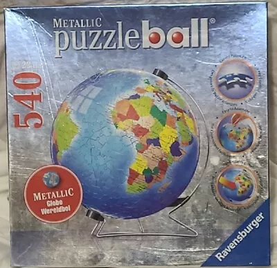 Metallic Puzzleball Globe Ravensburger Puzzle Ball 540 Pieces  Ø 22cm 3D Earth • $9.95