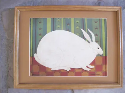 WARREN KIMBLE  Country Rabbit -American Folk Matted 12 X 16 Wood Frame Signed • $45