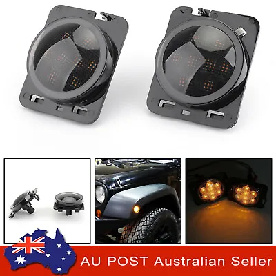 2x Front Fender Side Marker LED Turn Light For Wrangler JK 2007-2015 Amber • $41.89