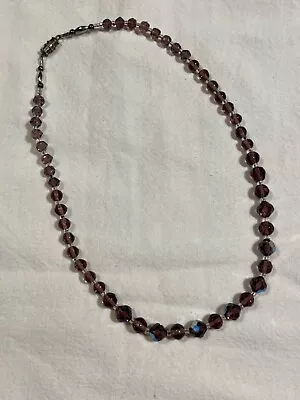 Vintage Single Strand Purple Glass Bead 16 InchNecklace • $1.99