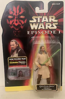 Star Wars QUI-GON JINN (Jedi Duel) Figure Episode 1 CommTech Hasbro 1998 • $15