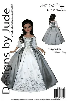 Outlander Wedding Dress Sewing Pattern For 16  Ellowyne Wilde Dolls Poldark • $12.95