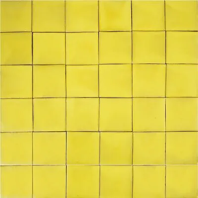 Solid Color Ceramic Yellow Tiles For Backsplash Kitchen - Ceramico Deslavado • £23