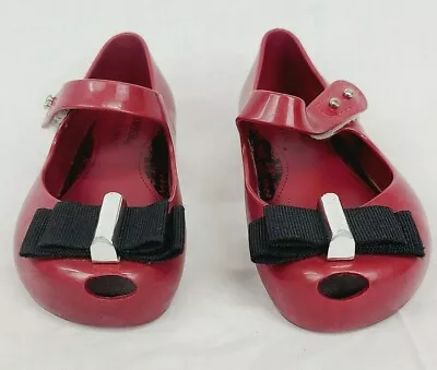 Mini Melissa +Jason Wu Ultragirl Mary Jane Bow Shoes Size 8 Red • $19.99