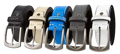 Gun Metal Buckle Genuine Leather Casual Jean Golf Belt 1-1/2  Wide Multi Color • $14.95
