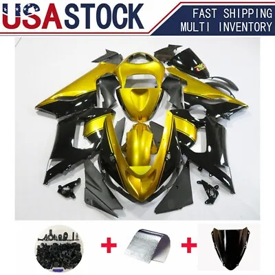 For 2005 2006 Kawasaki Ninja ZX6R ZX636C Golden Black Fairing Kit Bodywork+Bolt  • $390