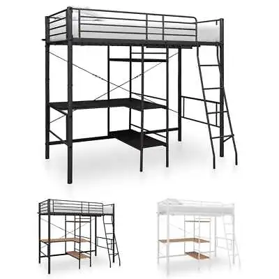 Bunk Bed With Table Frame Metal 3FT Single Loft Beds Multi Colours VidaXL • £272.99