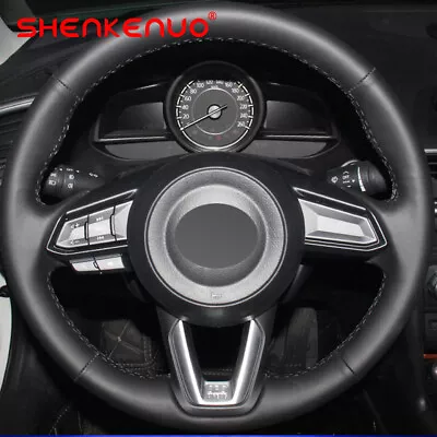 15  New Black Genuine Leather Car Steering Wheel Cover FOR Ford Mustang Mach-E • $23.75