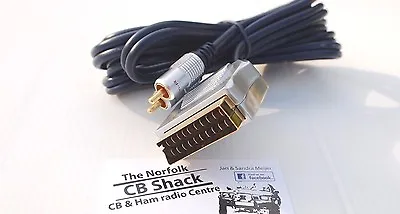 SCART To 2 X Phono RCA  Lead 1.5M Cable AV To Audio Heavy Duty Metal Connectors  • £6.99