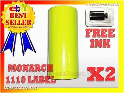 2 Sleeves Fluorescentyellow Label For Monarch 1110 Pricing Gun 2sleeves=32rolls • $36.60