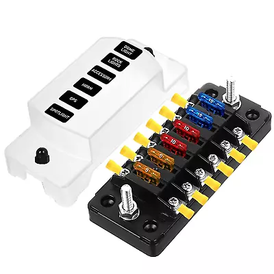 Mini 6-Way Marine Blade Fuse Block With Negative Bus ATC/ATO Waterproof Automoti • $28.67