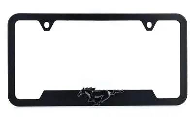 3D Mustang Emblem Black Plastic License Frame Holder • $24.95