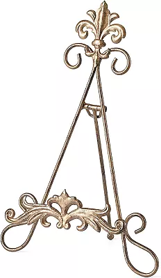 13.8  H Fleur-De-Lis Easel StandMetal Book Stand Plate Holder Display Stand P • $40.27