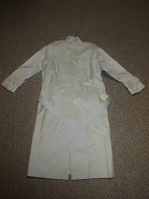 David Benjamin Raincoat Belted Size 7/8 Ivory Rubberized VTG • $69.99