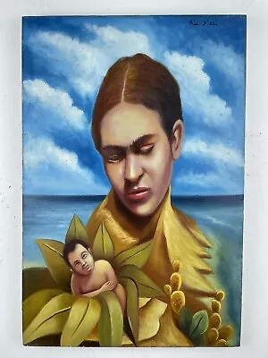 Frida Kahlo (Handmade) Oil Painting On Canvas Signed & Stamped • $750