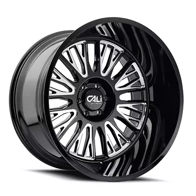 24  Cali Off-Road Vertex 24x14 Black Milled 6x135 -76mm Lifted For Ford Lincoln • $698.99