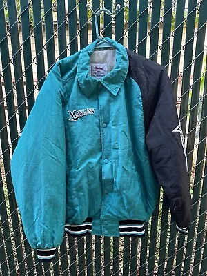 Vintage 80’s Florida Marlins Starter Jacket Diamond Col. Mens Medium Made In USA • $50