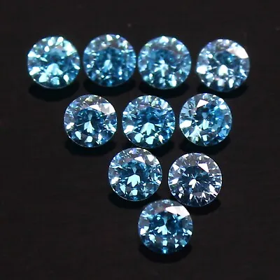 Awesome ! Fancy Color VS1 Brilliant Cut Blue Diamond 10 Pc Lot 2.40 Mm Round • $41.09