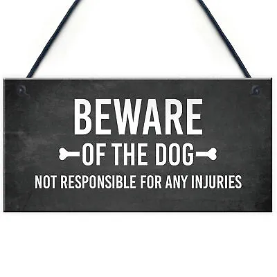 Funny Beware Of The Dog Sign Hanging Plaque Garden Shed Fence Plaque Dog Gift • £3.99