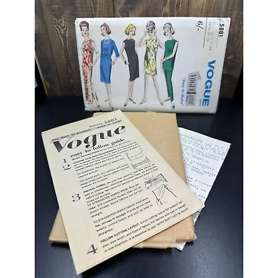 Vintage Vogue Special Design Pattern One Piece Dress Tunis Pants #5881 Sz 16 • $5.99