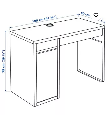 IKEA MICKE Desk - White/Black  (302.960.24) • £40