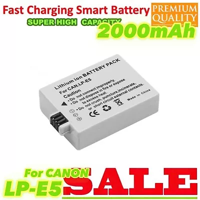 LP-E5 Battery For Canon EOS 450D 500D 1000D XS Rebel T1i Rebel Xsi Kiss X3 X2 F • $16.66