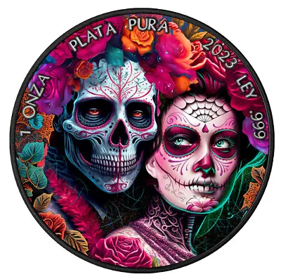 DIA DE LOS MUERTOS Day Of The Dead 1 Oz Silver Coin Mexico 2023 • $144
