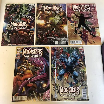 Monsters Unleashed 1-5 Marvel Comic Set Complete Bunn Mcniven Leisten 2017  🐶 • $25