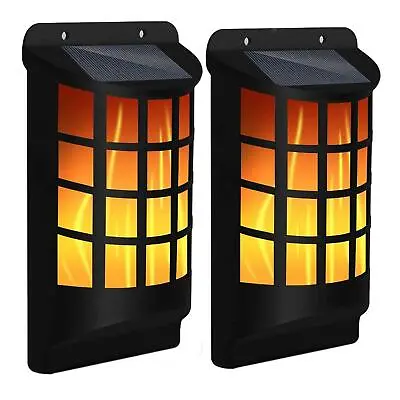 £9.99 • Buy Solar Flickering Flame 60 LED Waterproof Wall Torch Light Garden Lamp Outdoor